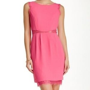 BCBGMaxAzria Maud Boatneck Lace Back Pink Coctail Dress- Size 8 NWT